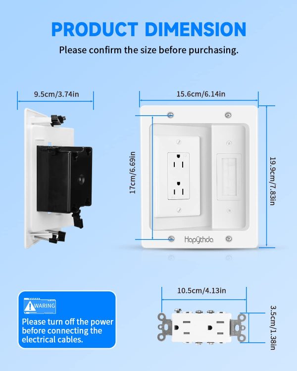 HAPYTHDA in Wall Cable Management Kit for TV, Recessed Outle... - Image 5