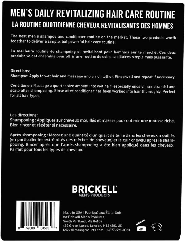 Brickell Men’s Daily Revitalizing Hair Care Routine, Mint an... - Image 3