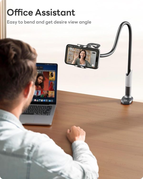 SAIJI Gooseneck Bed Phone Holder, Flexible Long Arm Phone Mo... - Image 4