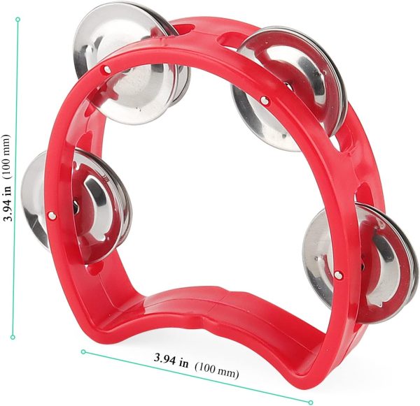 SENJEOK 20 Pack Plastic Percussion Tambourine, 4 Inch Half M... - Image 2