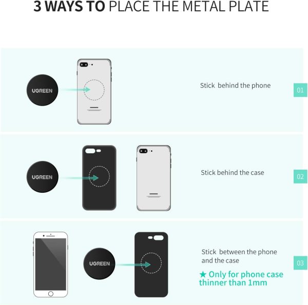 UGREEN Metal Plate for Magnetic Car Mount Cell Phone Magnet ... - Image 4