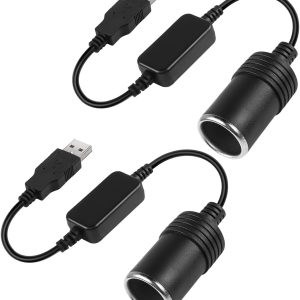 AEIMIAIDE 2pcs USB Port to 12v Adapter, USB A Male to 12V 8W...