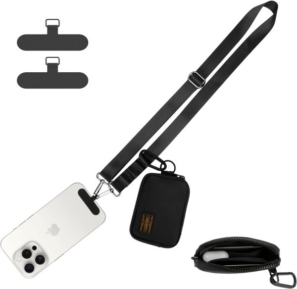 DOB SECHS Crossbody Cell Phone Lanyard with Zipper Pouch Car...