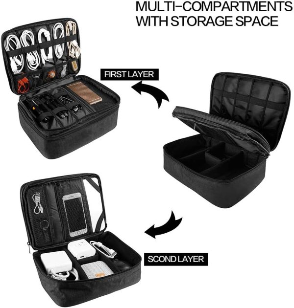 Travel Electronics Organizer, Waterproof Cable Organizer Bag... - Image 3