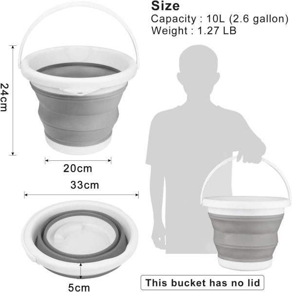 10L Collapsible Bucket and Mop Bucket, Folding Ice Buckets f... - Image 2
