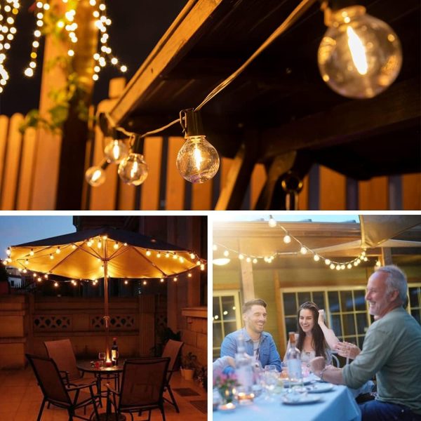 ALL FORTUNE Solar Outdoor String Lights, 15FT G50 Patio Ligh... - Image 6