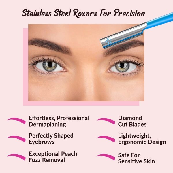 Womens Facial Razor Hair Removal - Dermaplaning Tool Peach F... - Image 5