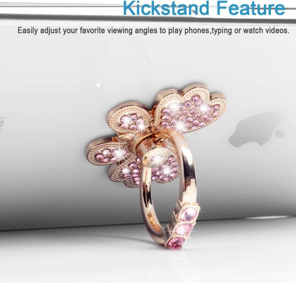 WATACHE 2 Pack Luxury Glitter Diamond Universal Metal Finger... - Image 3