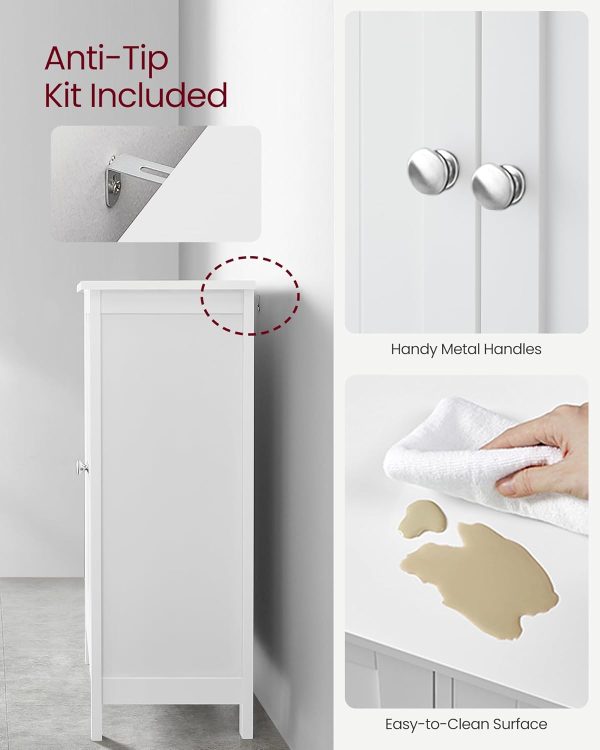 SONGMICS Bathroom Floor Storage Cabinet with Double Door Adj... - Image 5