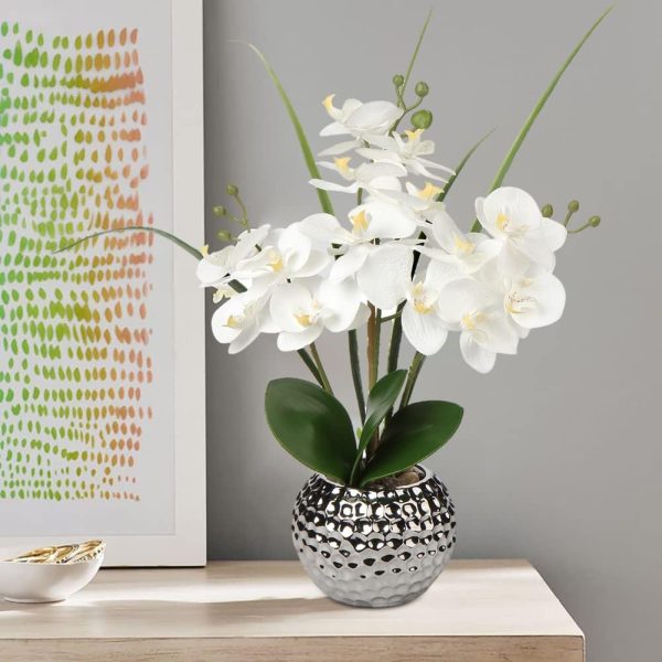 Artificial Orchids Flowers 20'' White Fake Flowers Arrangeme... - Image 6