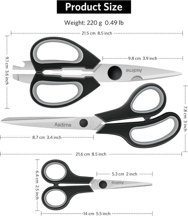 Asdirne Scissors Bundle, Kitchen Scissors with Sharp Stainle... - Image 5