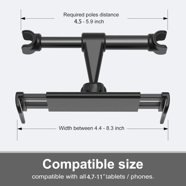 Uniwit Car Headrest Backseat Mount,Phone/Tablet Car Mount, A... - Image 4