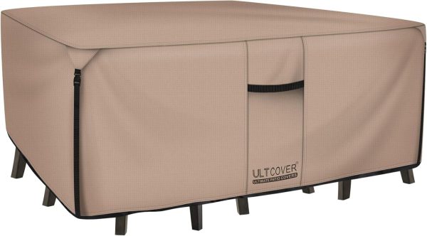 ULTCOVER Rectangular Patio Heavy Duty Table Cover - 600D Tou...