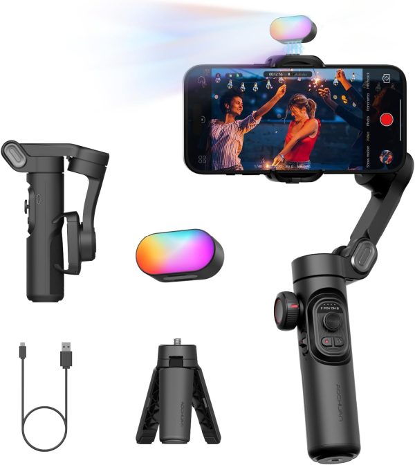 AOCHUAN 3-Axis Gimbal Stabilizer for Smartphone with RGB Mag...