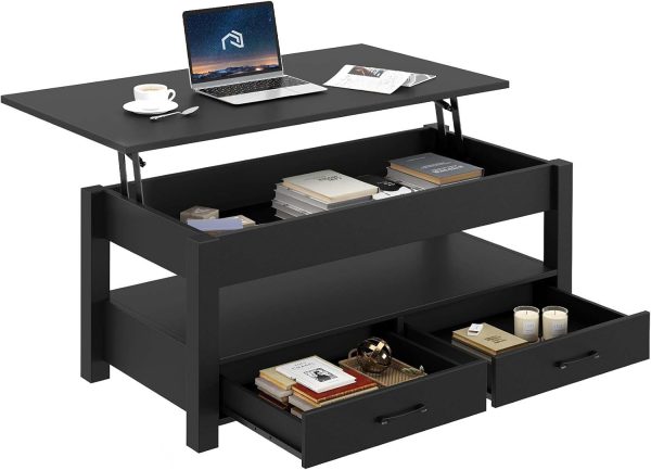 Rolanstar Coffee Table, Lift Top Coffee Table with Drawers a...