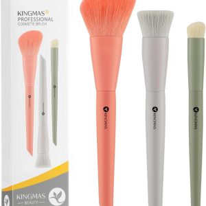 KINGMAS 3Pcs Foundation Brush & Contour Concealer Brush Unde...