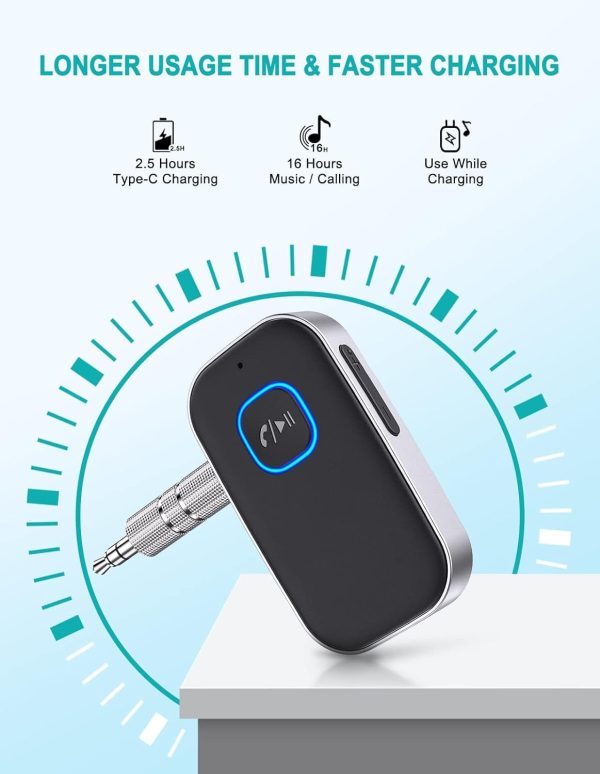 Bluetooth Car Adapter, WOCBUY 3.5mm AUX Bluetooth Receiver f... - Image 5