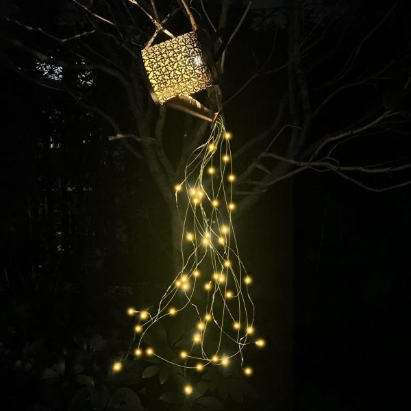 QOCNAM Solar Watering Can with Lights, Retro Metal Hanging S... - Image 5