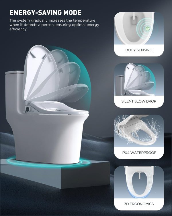 iliD Smart Bidet Toilet Seat, Electric Elongated Ecoseat wit... - Image 6