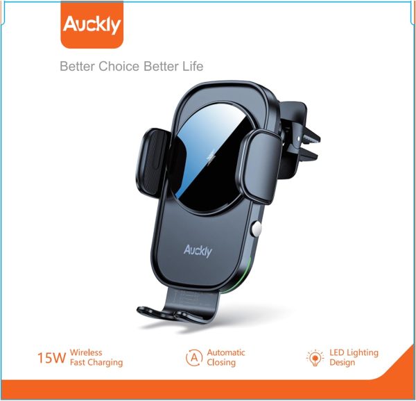 Auckly Qi 15W Car Phone Holder Wireless Charger, [270 ° Auto... - Image 11