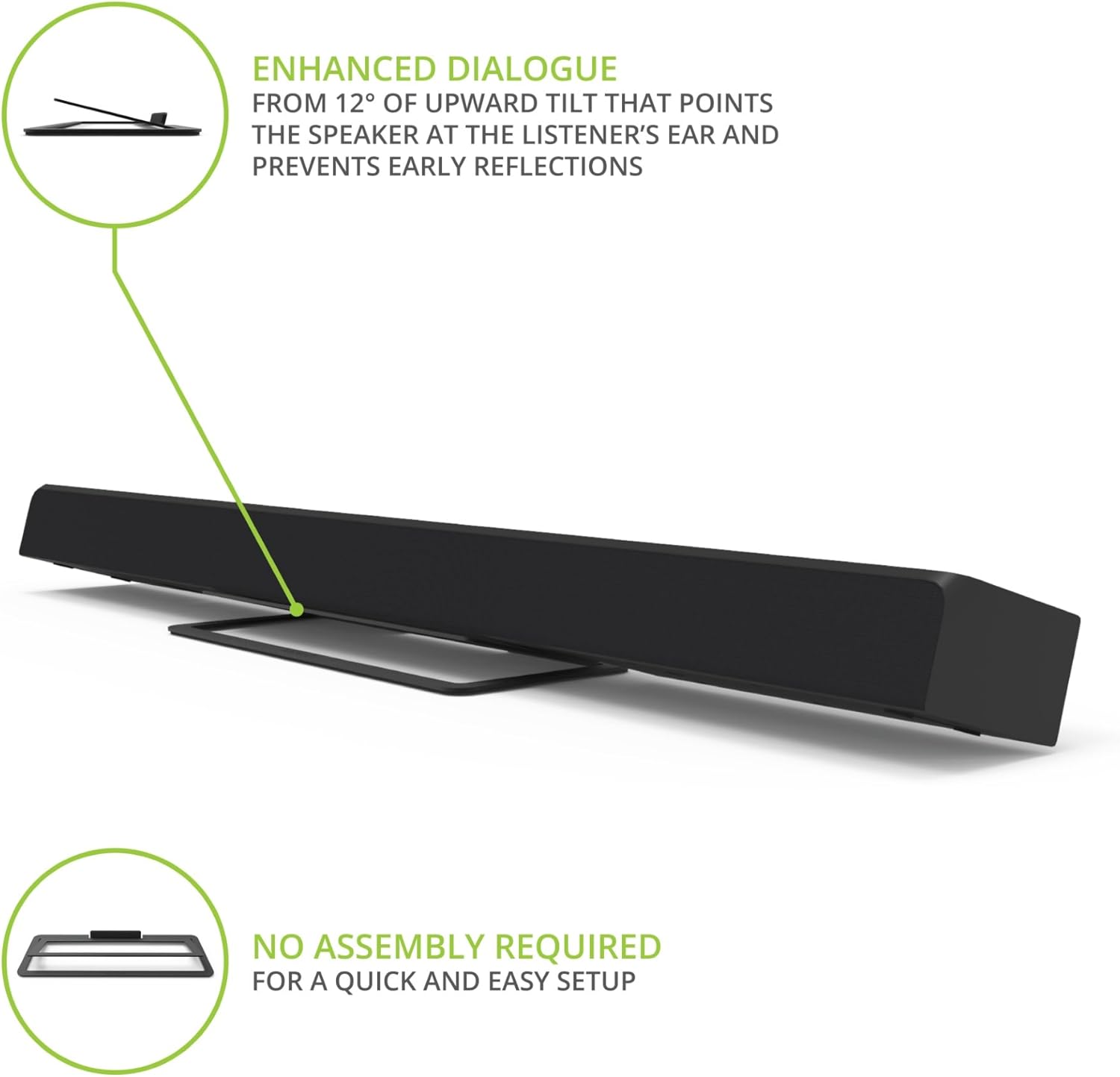 Kanto S10 Low-Profile Angled Sound Bar and Center Channel Sp…