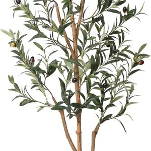 Kazeila Artificial Olive Tree 5FT Tall Faux Silk Plant for H...