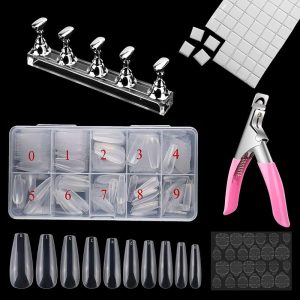 Acrylic Nail Practice Stand,500Pcs Acrylic Nails Coffin Fake...
