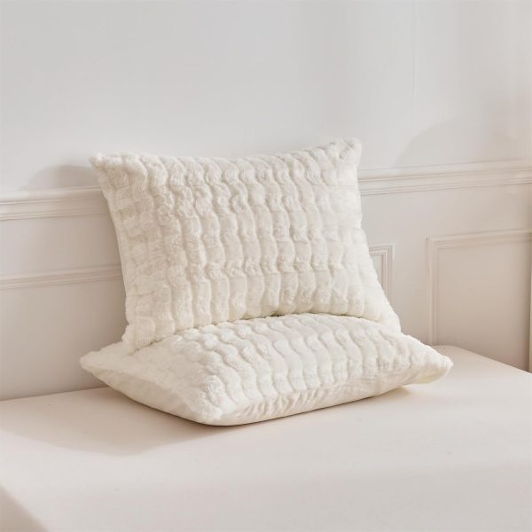 Wajade Faux Rabbit Fur Comforter Set Ultra Soft Fluffy Beddi... - Image 7