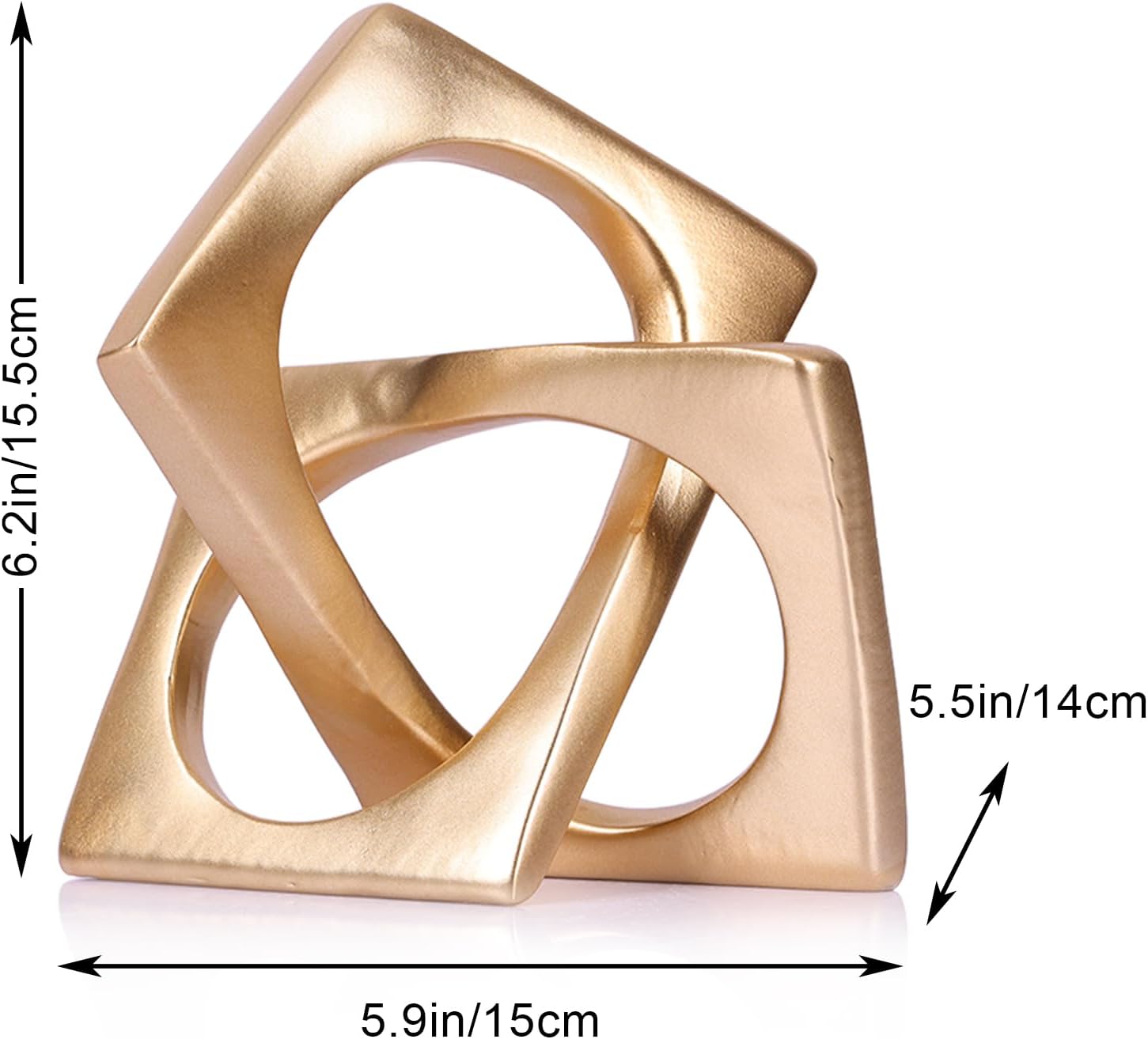 Modern Geometric Sculpture Gold Knot Statue Decor, Home Gold…