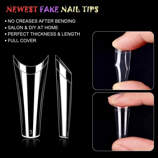 MAGIC ARMOR 600pcs French Coffin Nail Tips, Clear Nail Tips ... - Image 4