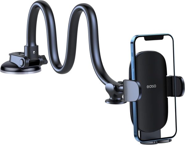 OQTIQ 13" Gooseneck Car Phone Mount – Windshield & Dashboard...