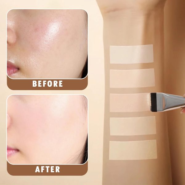Jemey Flat Foundation Brush for Liquid, Cream, Powder - Prof... - Image 3