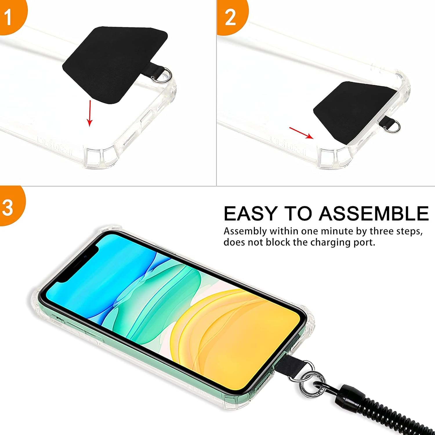 takyu Cell Phone Lanyard, 2 Pack Phone Tether with 4 Pcs Det…