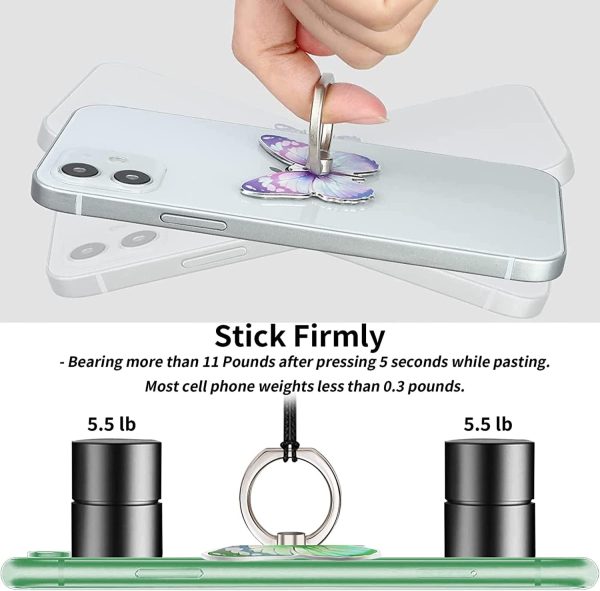 Cell Phone Ring Holder, Cute Butterfly Phone Ring Stand Hold... - Image 5