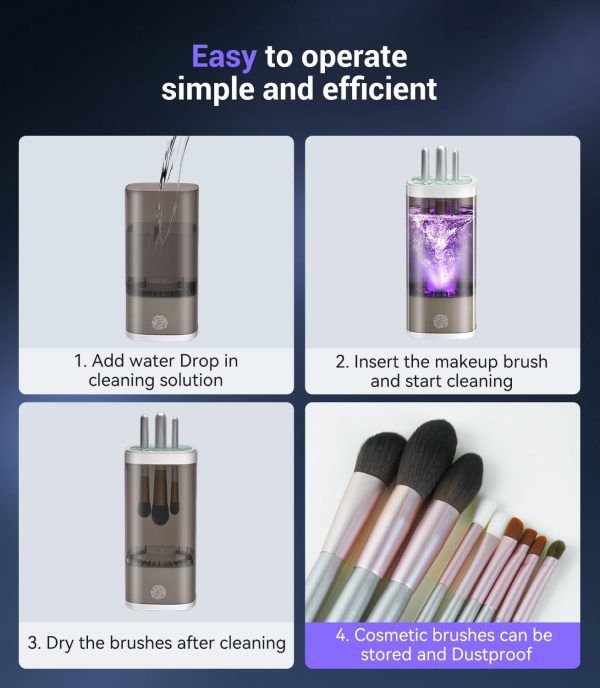 MSDQQTIY Electric Makeup Brush Makeup Brush Cleaner,Deep h C... - Image 8