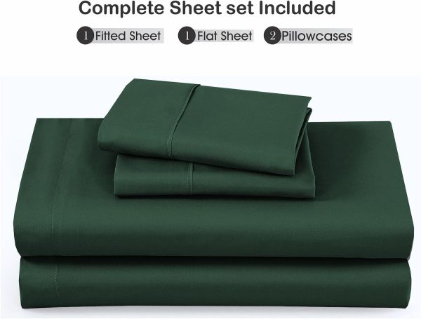SereneSleep Queen Sheet Set Bottle Green- 4 Pieces Premium M... - Image 2