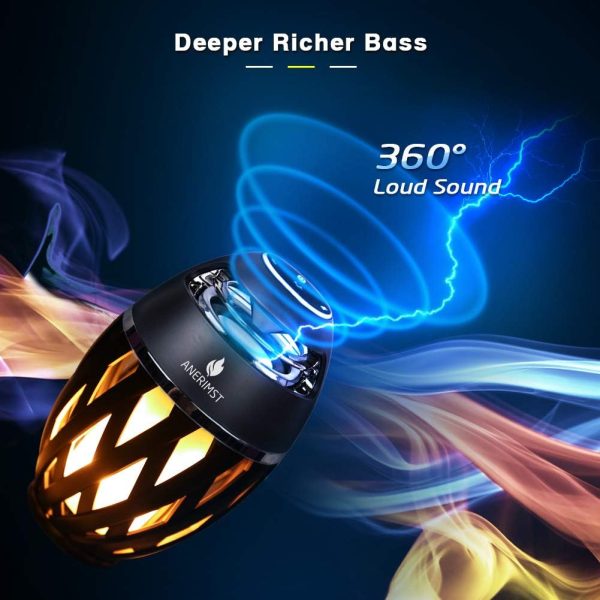 ANERIMST Outdoor Bluetooth Speaker with Flame Torch Light, f... - Image 8