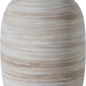 ALMA 9 Inch Creamy Textured Vase for Modern Home Decor | Whi...