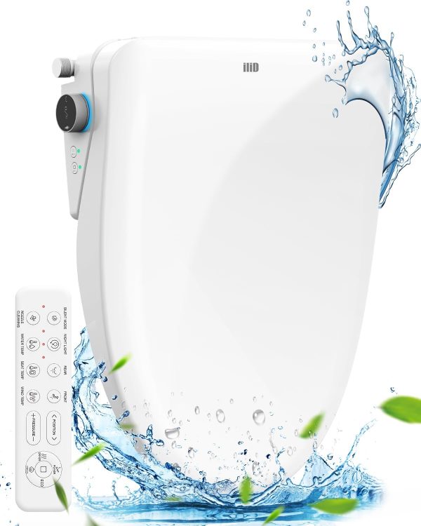 iliD Smart Bidet Toilet Seat, Electric Elongated Ecoseat wit...