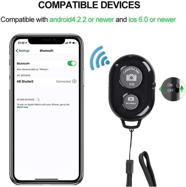 Wireless Camera Shutter Remote Control for Smart Phones- Com... - Image 5