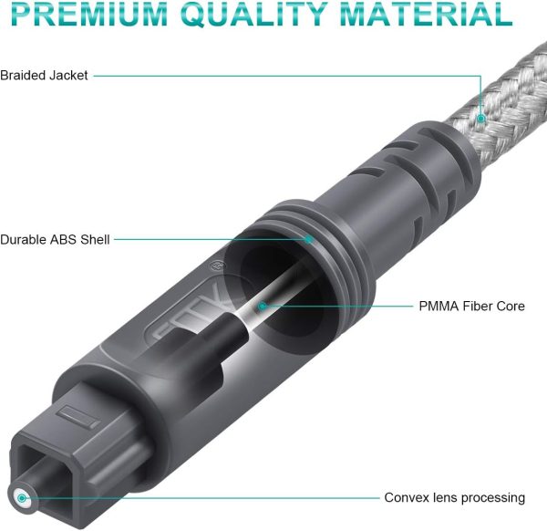 Digital Optical Audio Cable Toslink Cable - [Nylon Braided J... - Image 3