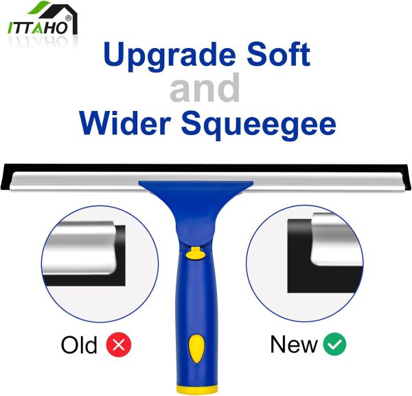 ITTAHO Squeegee for Window Cleaning,12" Squeegee and 11" Mic... - Image 5