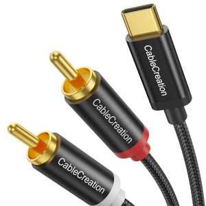 CableCreation USB C to RCA Audio Cable 10FT, Type-C to 2 Mal...