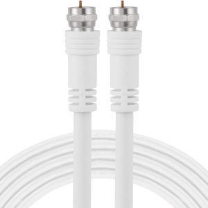 GE RG6 Coaxial Cable, 15 ft. F-Type Connectors, Double Shiel...