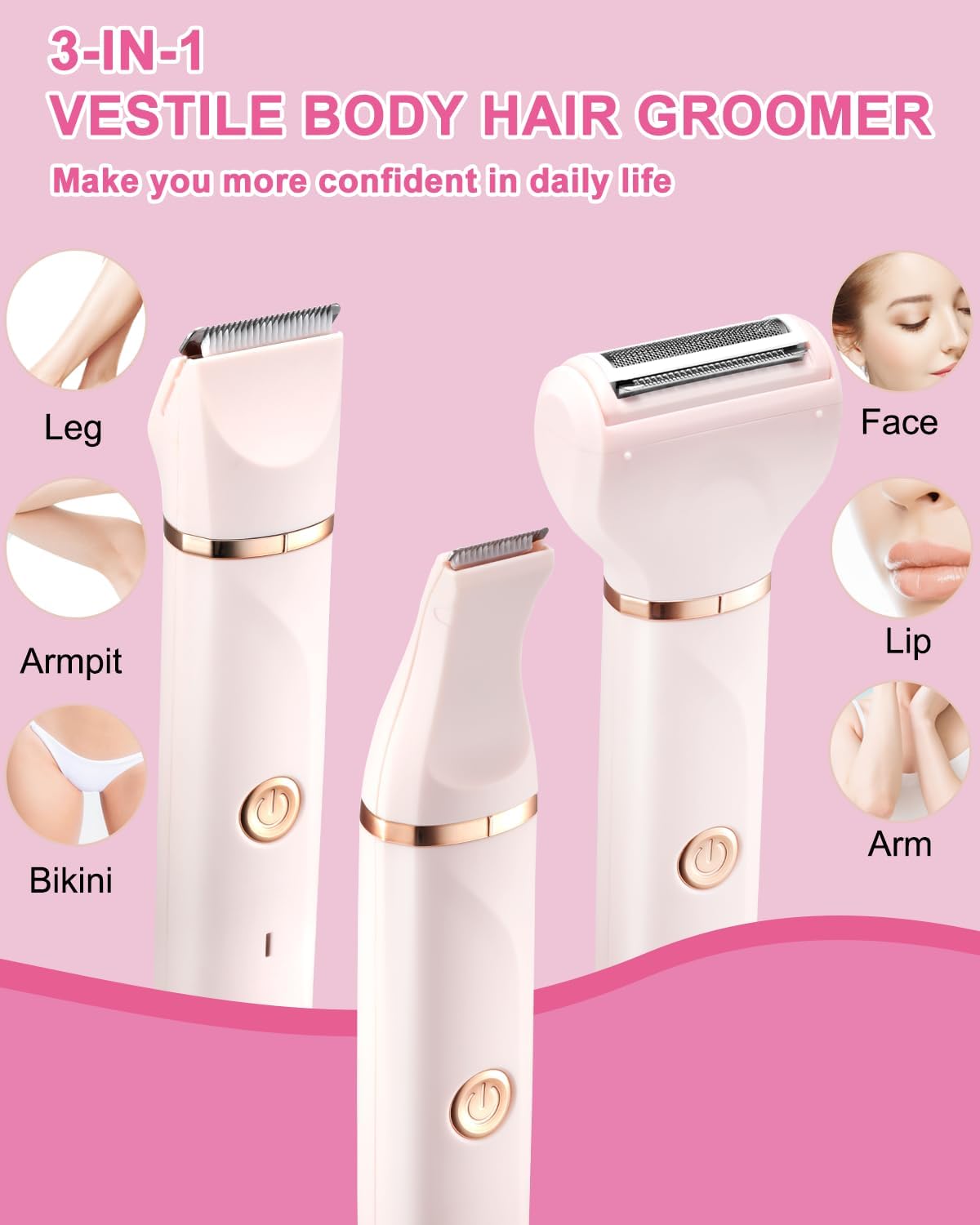 Bikini Trimmer Women 3-in-1 Electric Razors Women- IPX7 Wate…