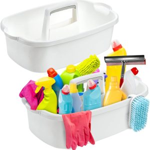TOPZEA 2 Pack Cleaning Supplies Caddy, Large Plastic Cleanin...