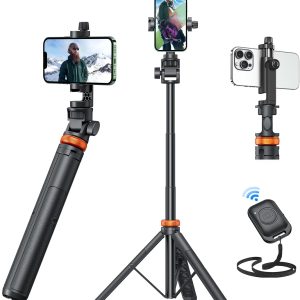EUCOS 62" Phone Tripod, Tripod for iPhone & Selfie Stick Tri...