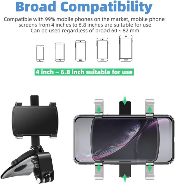 FONKEN Car Phone Mount, 360 Degree Rotation Dashboard Clip M... - Image 6