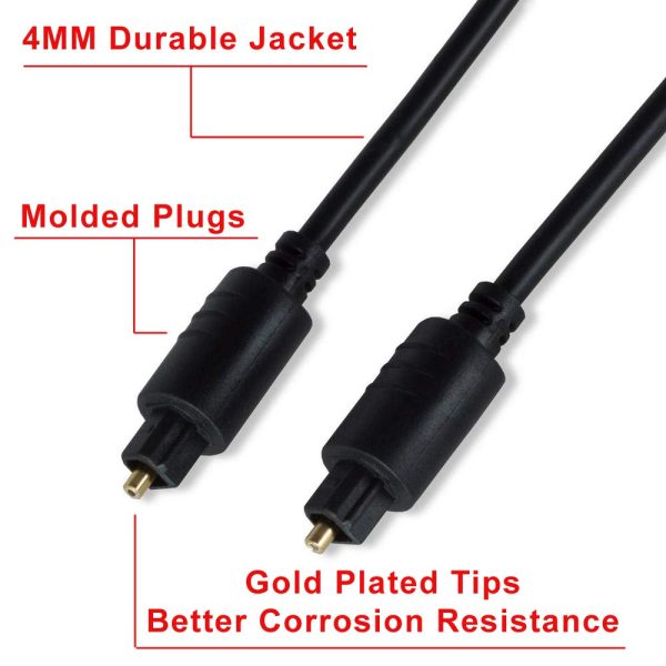 KUNOVA (TM) 6FT Digital Optical Audio Cable Toslink Cable Fi... - Image 3