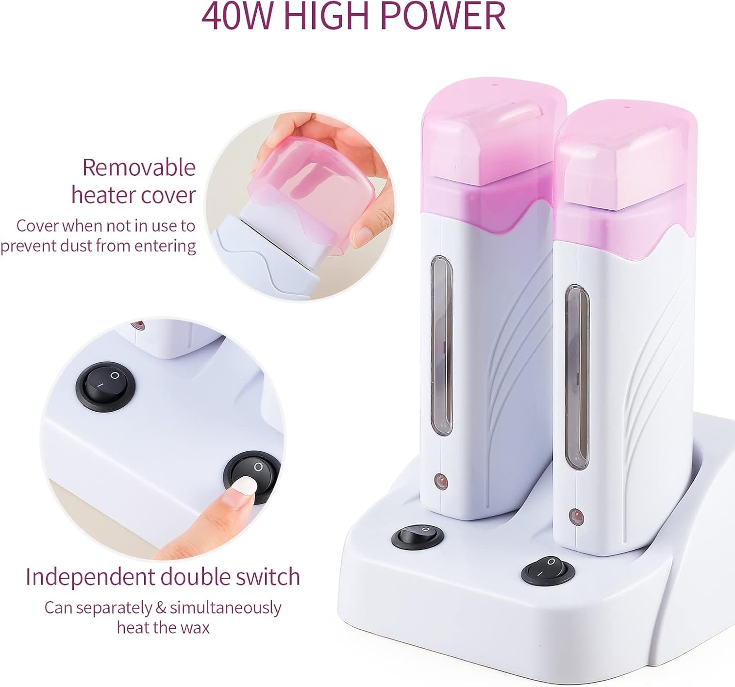 Double Roll On Wax Warmer For Hair Removal Wax Roller Wax He…